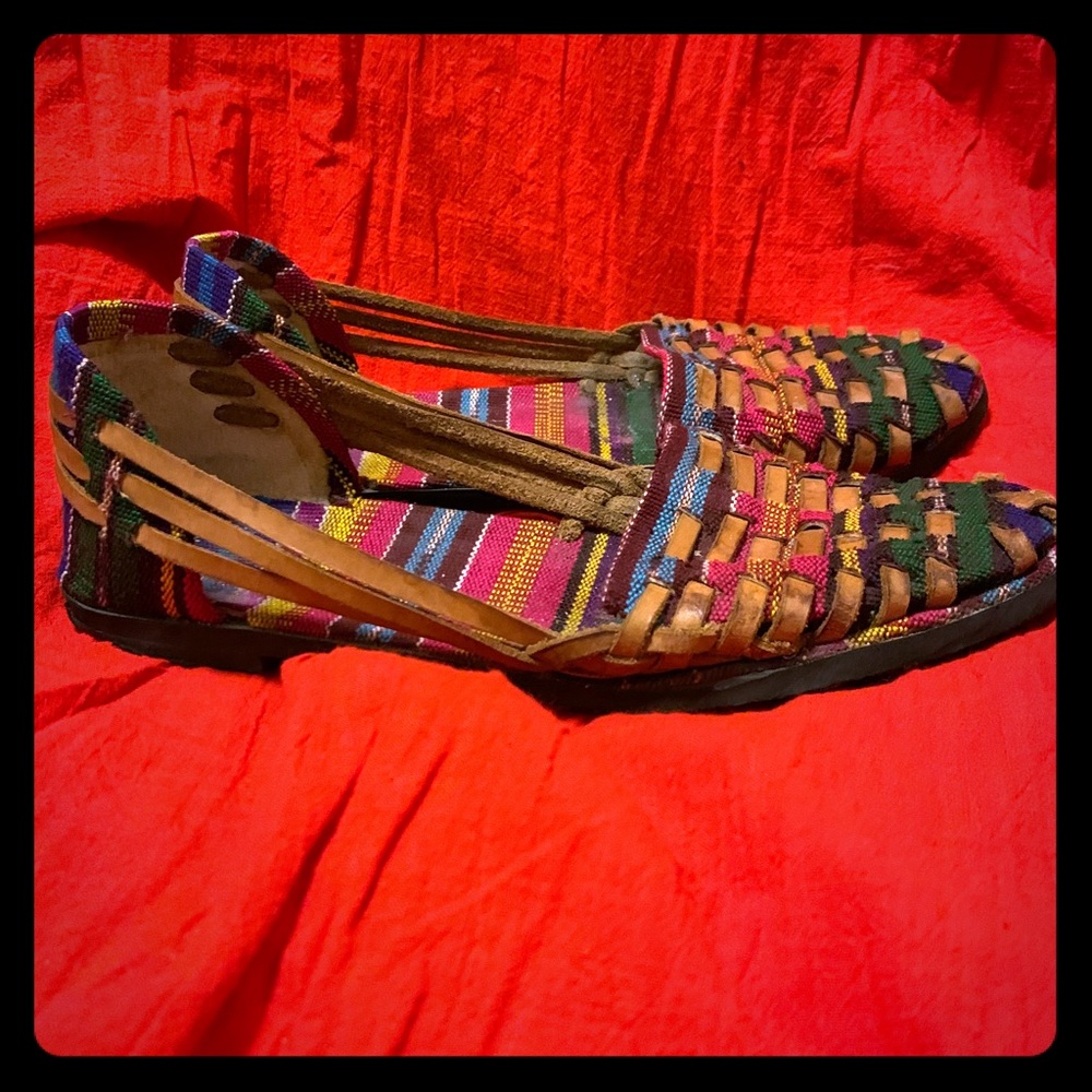 Rainbow Huarache handmade woven leather sandal 6.5